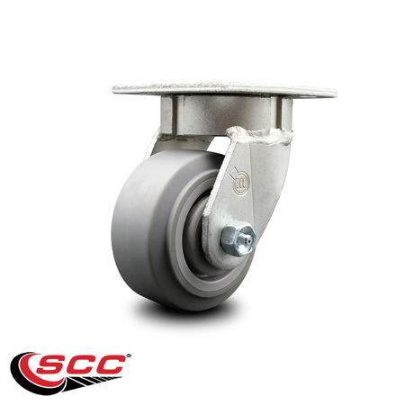 Service Caster 4 Inch Kingpinless Thermoplastic Rubber Wheel Swivel Top Plate Caster SCC SCC-KP30S420-TPRRF